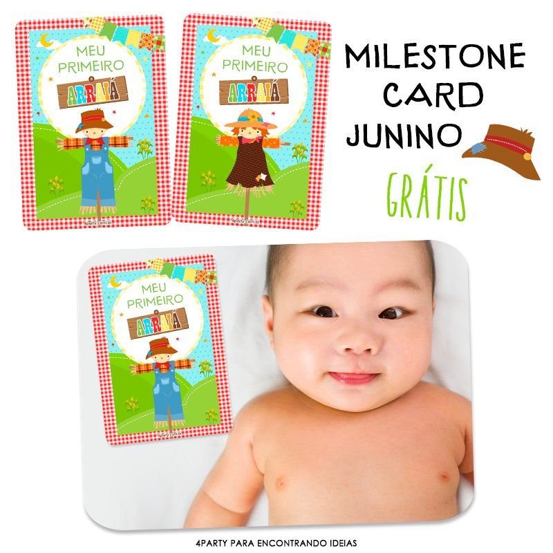Milestone Menino Menina Festa Junina