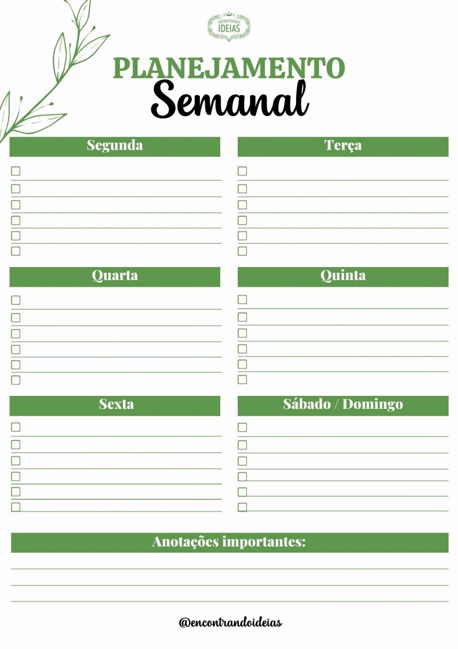 Planner semanal