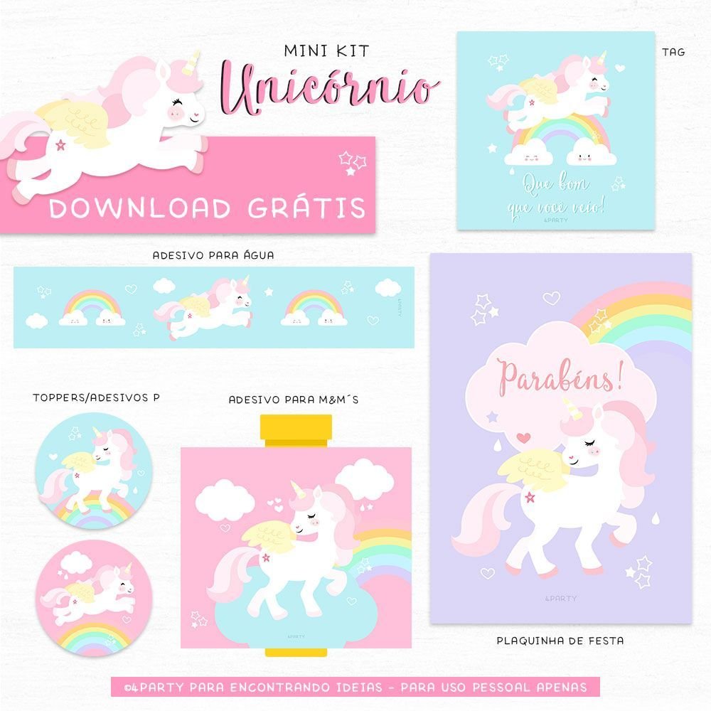 Kit Unicornio/ Adesivo para M&M