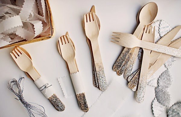Talheres de Madeira com Glitter!!