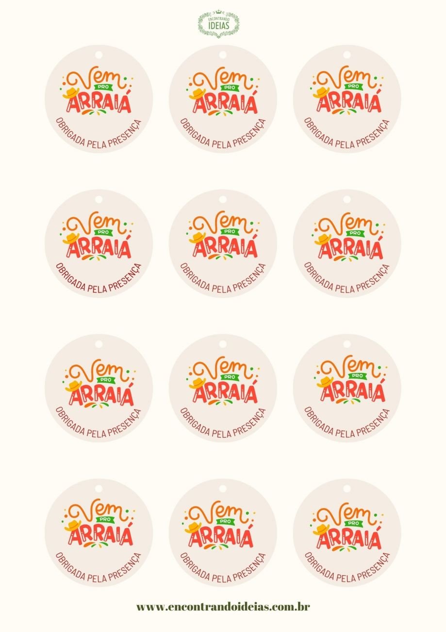 Tags de Agradecimento Festa Junina